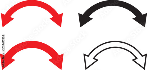 Konstfotografi set of dual sided curve arrow graphics, featuring high-quality transfer and recy