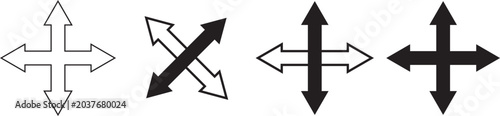 Tableau sur toile interface dual sided curve arrow icons in a minimalist style, featuring premium