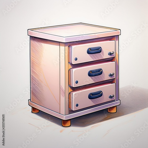 A stylish three-drawer nightstand, perfect for organizing essentials while enhancing bedroom decor.