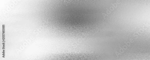 Quadro su tela Shiny silver foil metallic texture - glossy gray steel gleaming surface, frosted glass effect with blur glare reflection, bright polished metal material
