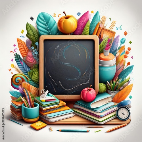 A colorful study environment filled with books, stationery, and cheerful decorations for an inspiring learning experience.