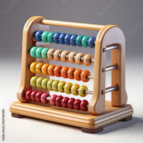 A colorful wooden abacus showcasing vibrant beads on rods, ideal for educational and decor purposes.