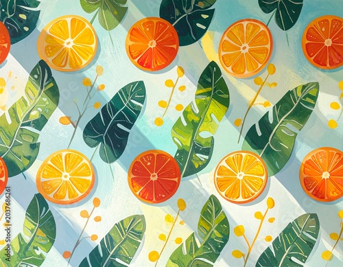 seamless pattern with oranges