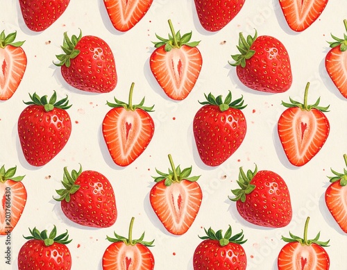 strawberry seamless background