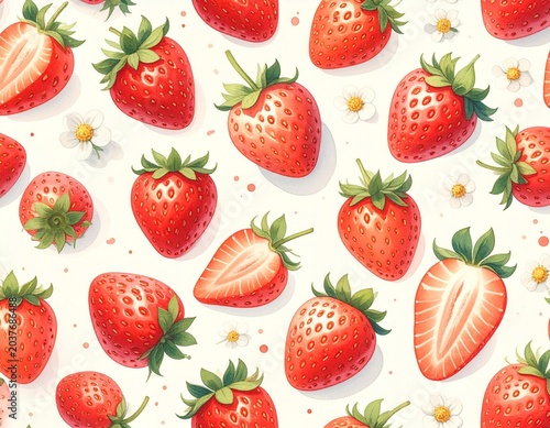 strawberry seamless pattern