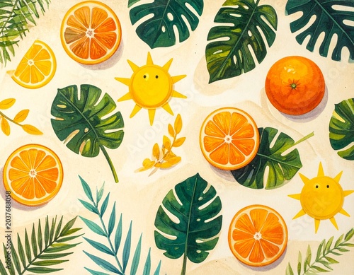seamless pattern with oranges
