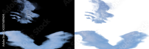 Photos Cold blue mist and fog layers isolated on png background for creative backdrop