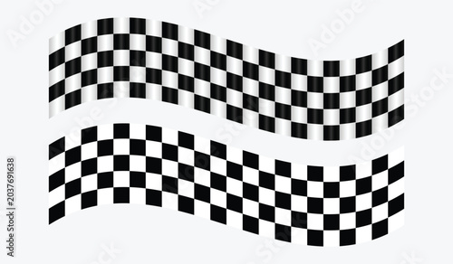 black and white checkered pattern. Wavy chessboard pattern. empty wide checker template background. Hippie twisted gingham checkerboard frame
