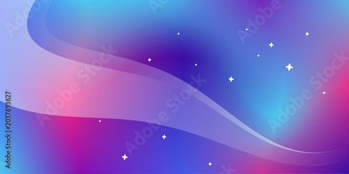 Abstract magic space gradient background with waves and stars for fantasy book cover poster banner and web design