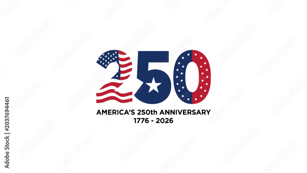 Fototapeta premium United States 250th Anniversary Logo Celebrating 2026 Milestone
