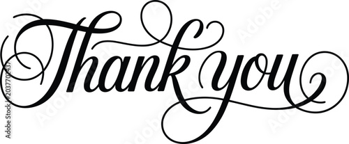 Quadro su tela Elegant thank you isolated on transparent background