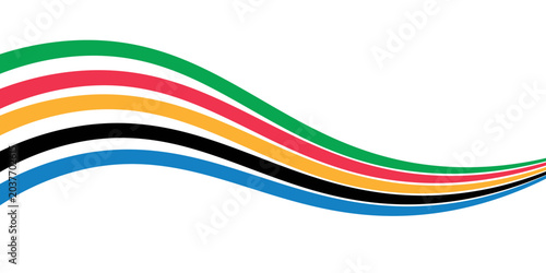 Bilde på lerret Five Color Lines Dynamic Design Colorful modern illustration
