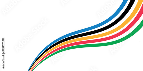 Bild auf Leinwand Five Color Lines Dynamic Design Colorful modern illustration