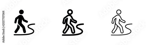 Konstfotografi Walking person on a path icon set representing journey and progress
