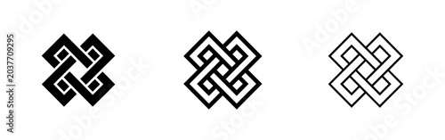 Tableau sur toile Interlocking square shapes icon, symbolizing connection, unity, and complexity