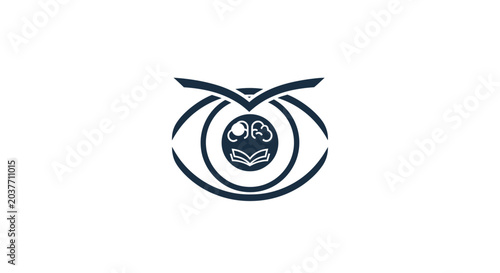 Intelligent Eye Vector Logo: Symbol of Wisdom, Knowledge, Learning, Education, Observation, and Creative Insight