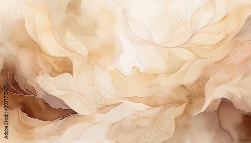 abstract background featuring soft light watercolor washes in shades of beige and pale brown