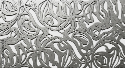 Abstract swirling metallic pattern isolated on white background