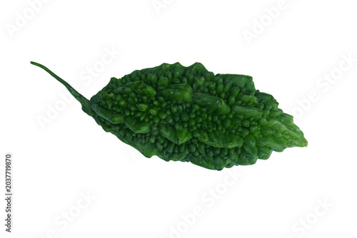Tableau sur toile Single bitter gourd healthy raw vegetable on png background for organic cooking