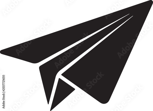 Paper Airplane Silhouette – Vector Illustration