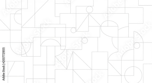 Abstract geometric pattern with lines and curves isolated on white background
