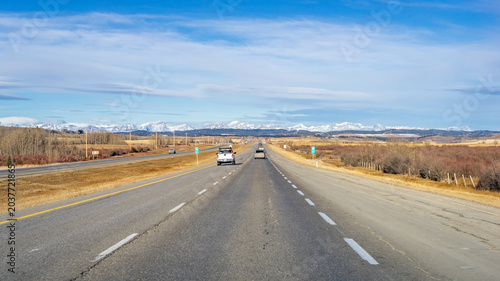 Trans Canada Highway Heading West Toward The Rockies