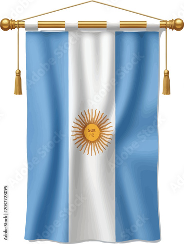 Argentine flag banner illustration national symbolism for patriotic designs and south american representation