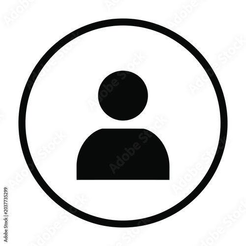 Person icon in circle profile symbol