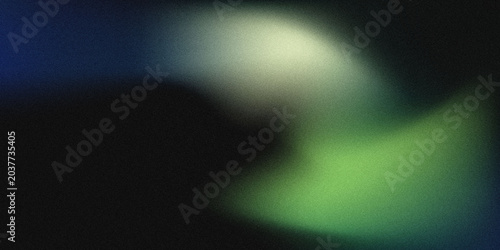 Abstract green and blue neon glow waves with blurred motion on dark background futuristic gradient light texture design