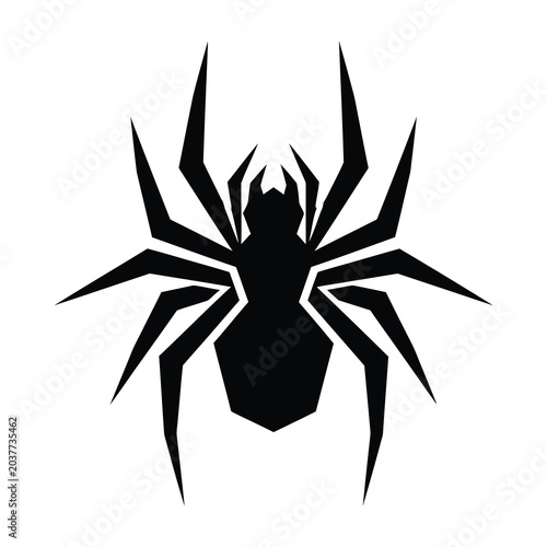 Black spider silhouette on white background