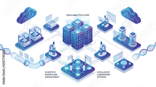 Isometric Data Analytics Cloud Laboratory System and Scientific Research.