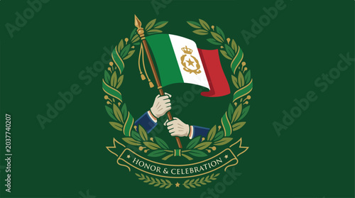 Mexico Flag Emblem Official Symbol.