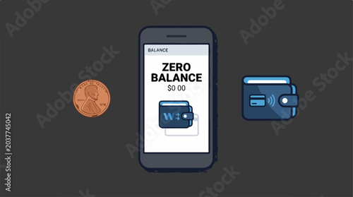 Zero balance on mobile phone.