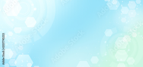 Abstract medical science blue banner. Template design with concept and idea for healthcare technology, innovation medicine, health, science and research