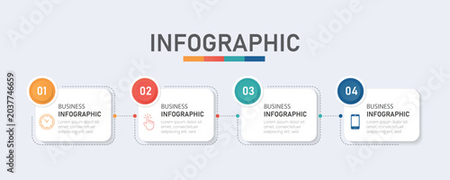 Presentation business infographic template vector. infographic template, 4 steps. vector illustration