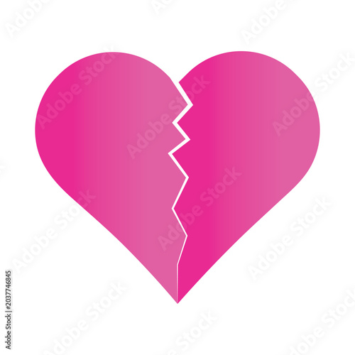 Fotografie Pink Heart break Icon with gradient