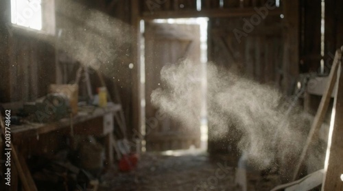 dust flying in a room that has not been used for a long time