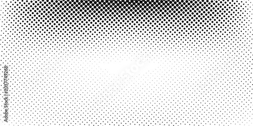 Set of halftone dots gradient pattern texture isolated on white background. Straight dotted spots using halftone circle dot raster texture. Vector blot half tone collection.