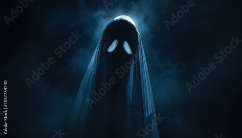 illustration of a ghost in white cloth