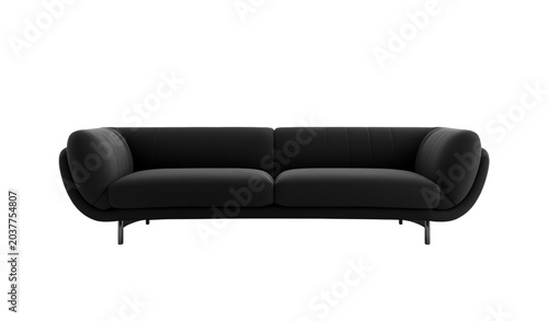 black leather armchair isolated on white