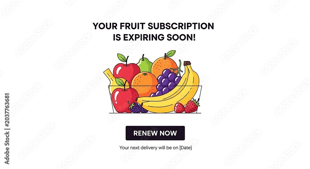 Naklejka premium Fruit Subscription Expiration Notification.