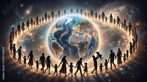 World Connected Parent and Child Relationship Background 1