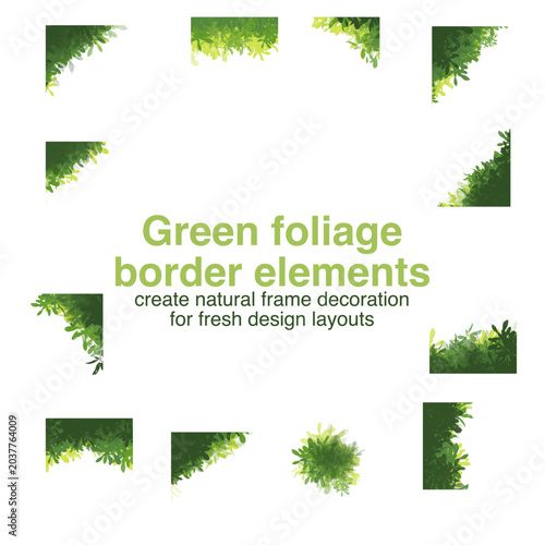 Green foliage border elements create natural frame decoration
