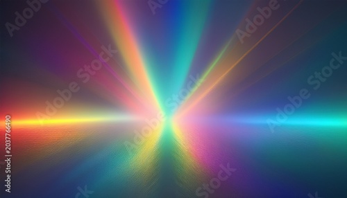 abstract background with holographic rainbow prism lens flare reflection rainbow blurred light refraction texture overlay