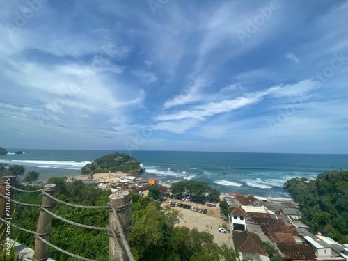view of the sea from the hill