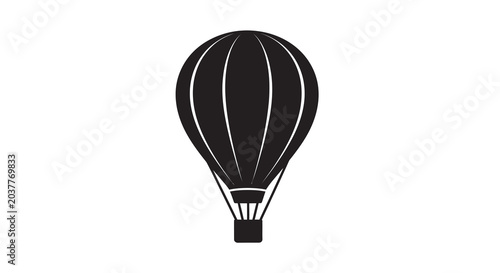 Hot air balloon silhouette against a white background