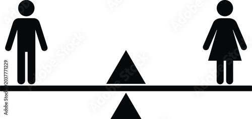Photos Gender Equality Balance Silhouette Illustration Featuring Social Justice, Equal