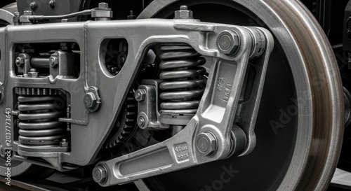 Train wheel suspension system.