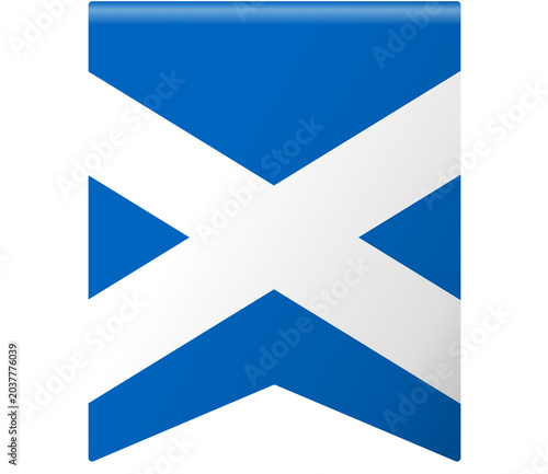 Bild auf Leinwand Blue scotland national flag with a white saltire vertical banner emblem is a suitable symbol for national pride and patriotic designs