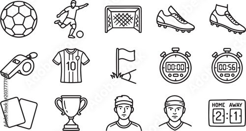 Vector football illustration set